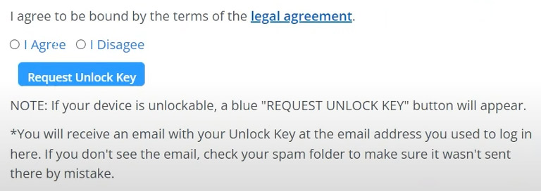 Requesting Unlock Key from Motorola