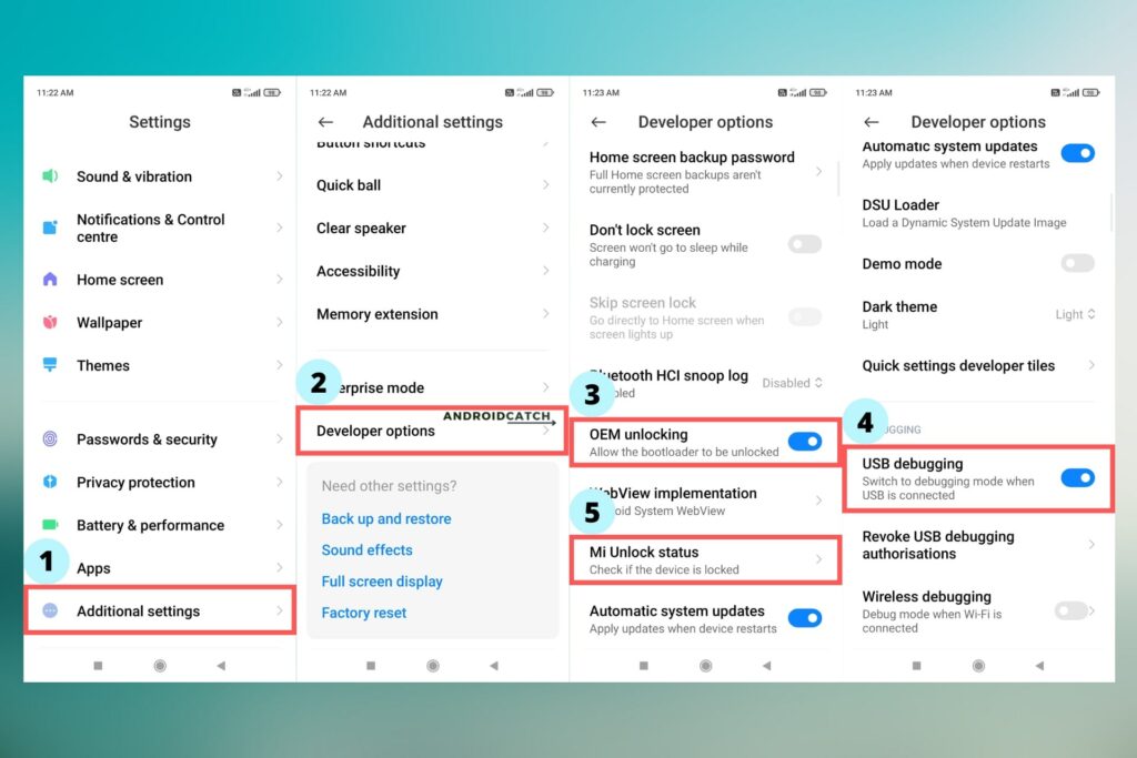 Enabling Xiaomi Mi 2 OEM Unlocking, USB Debugging and Mi Unlock Status